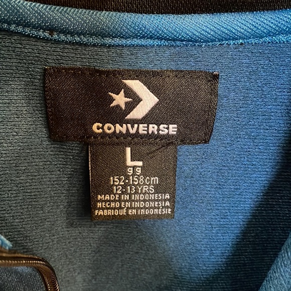 CONVERSE TRACK BOYS JACKET color block stand up collar Activewear Regulr fit Lrg - Picture 6 of 12